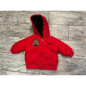 Coogi Full Zip Coat Hoodie‎ Puffer Quilted 6 - 9 Months Red Lined Boys Girls